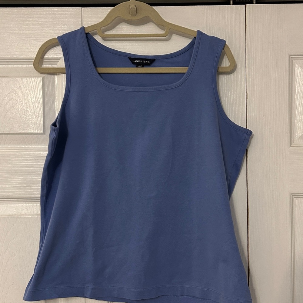 Lands' End Women's Sky Blue Scoop Neck Tank